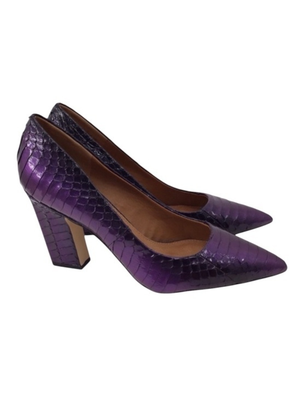 SARTO By Franco Sarto Purple Croc-Embossed Heels